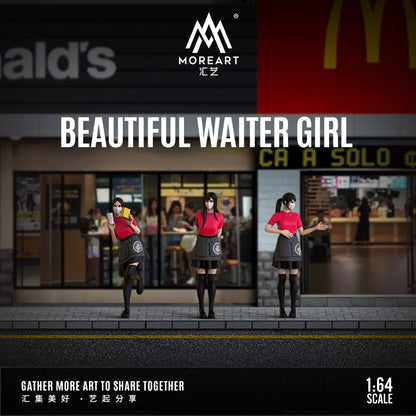 Góc nhìn trực diện bộ mô hình nữ bồi bàn tỉ lệ 1:64