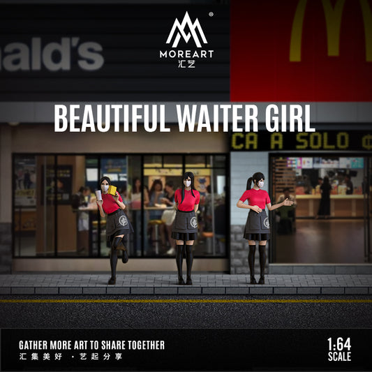 Góc nhìn trực diện bộ mô hình nữ bồi bàn tỉ lệ 1:64