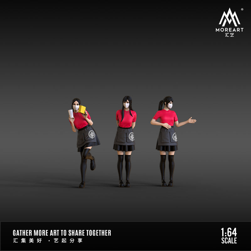 Góc nghiêng bộ mô hình nữ bồi bàn của MOREART