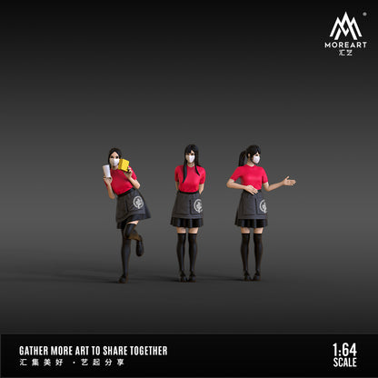 Góc nghiêng bộ mô hình nữ bồi bàn của MOREART