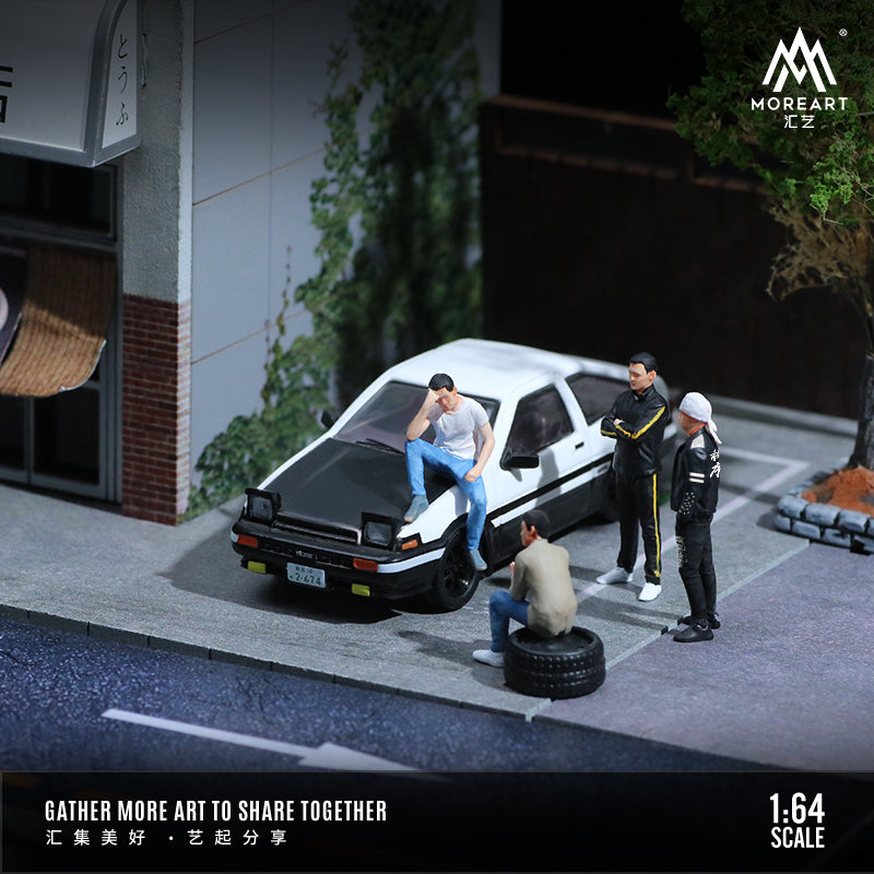 Mô hình xe AE86 trong diorama Initial D