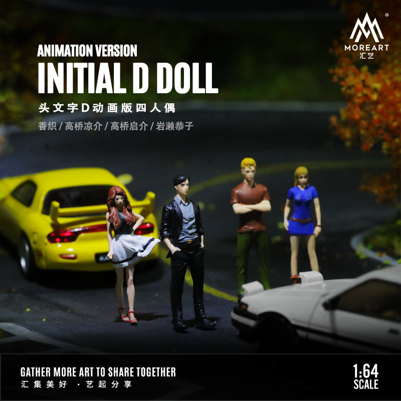 Bốn nhân vật trong diorama Initial D Anime