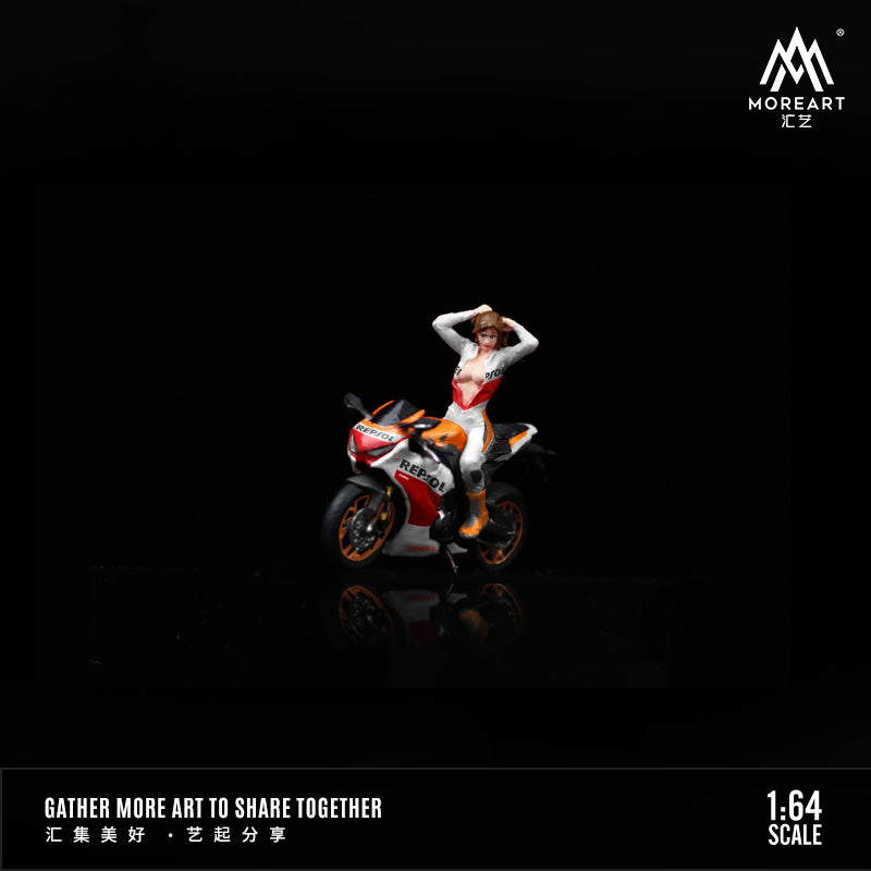Phía sau diorama Racing Motorcycle Beauty Doll