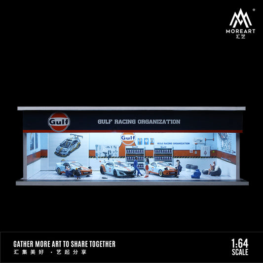 Mô hình diorama Moreart 1:64 trạm sửa chữa Gulf Oil có đèn