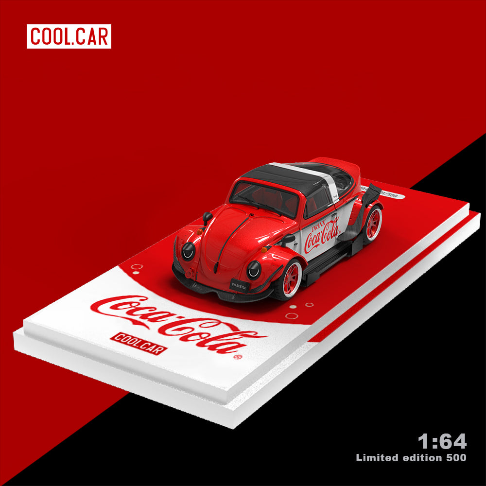 Góc trước xe Beetle Coca-Cola tỉ lệ 1:64