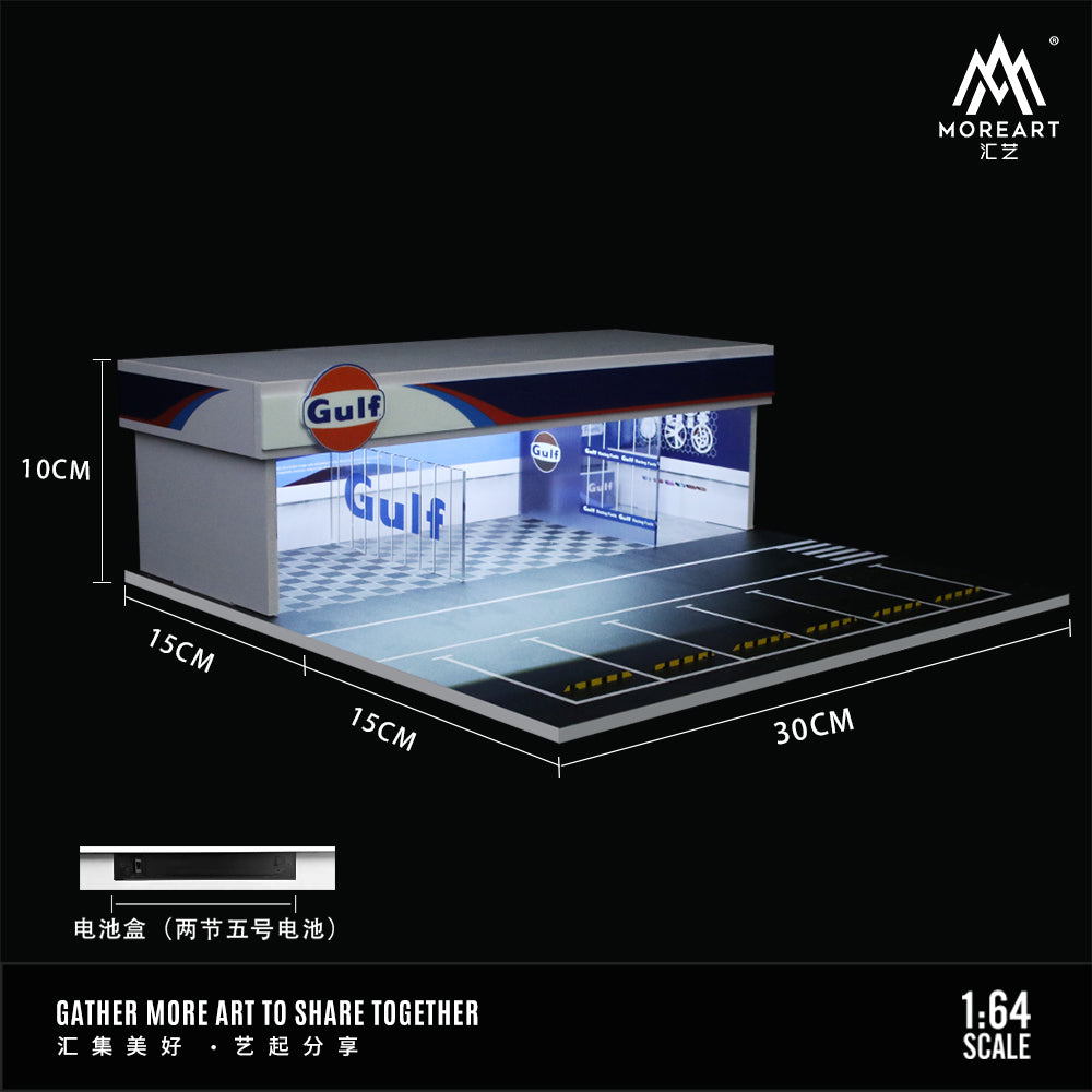 Diorama Gulf Oil Shop tỉ lệ 1:64 có đèn LED