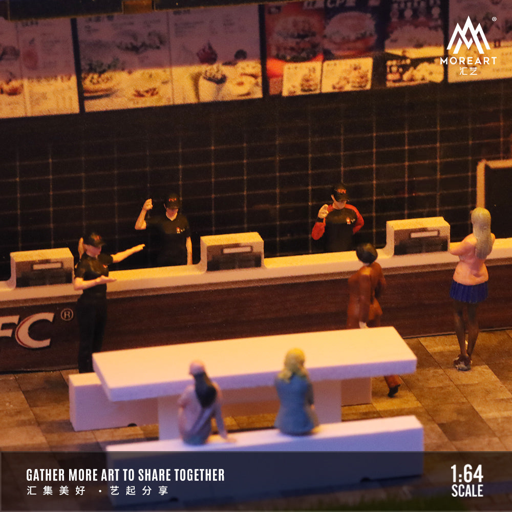 Mô hình diorama KFC Restaurant MOREART 1:64 chi tiết khu vực đỗ xe