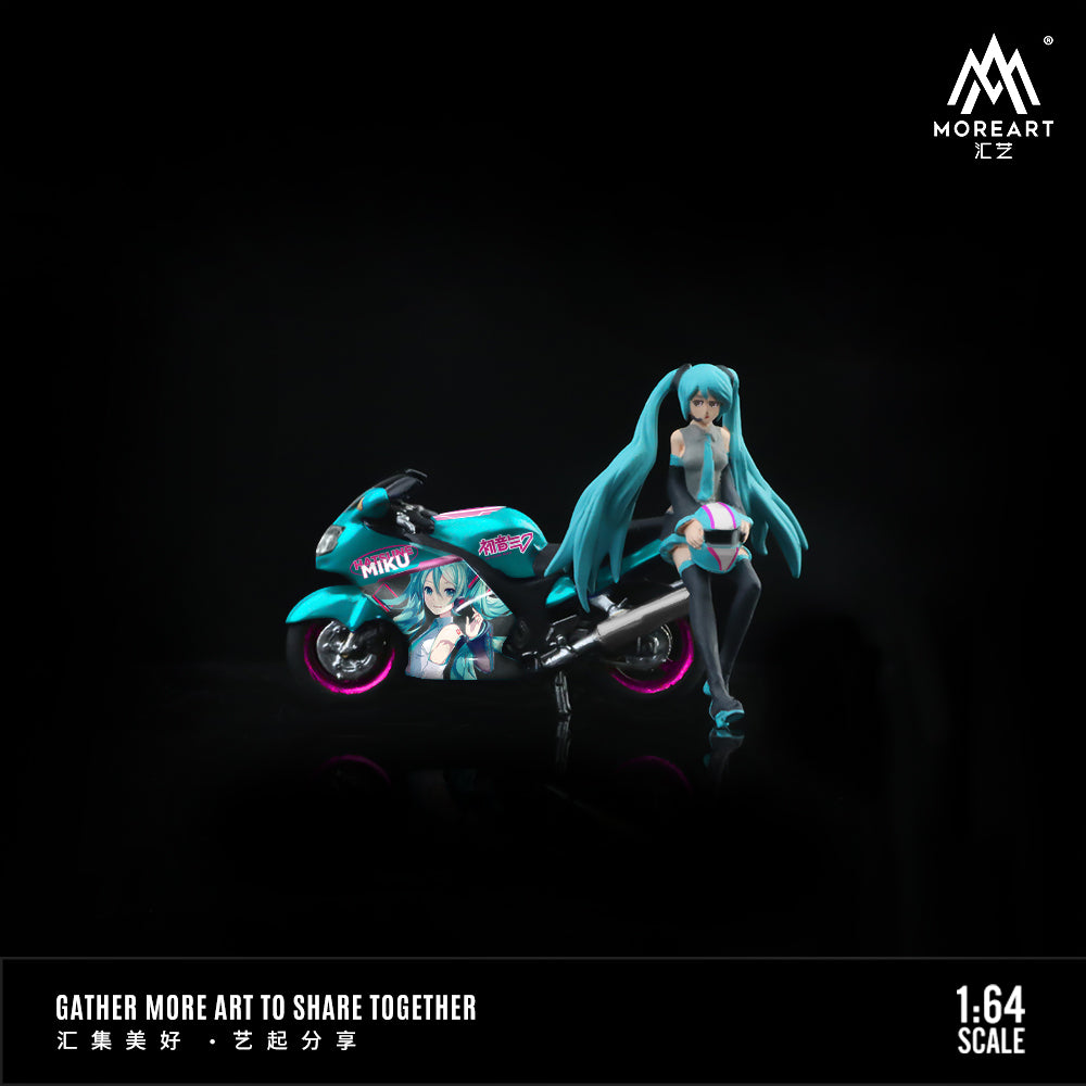 Mô hình diorama Anime Girl Motorcycle Blue góc nghiêng