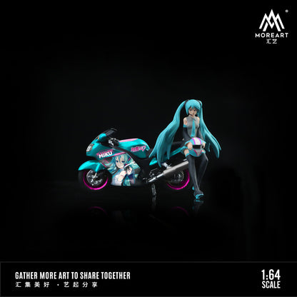 Mô hình diorama Anime Girl Motorcycle Blue góc nghiêng