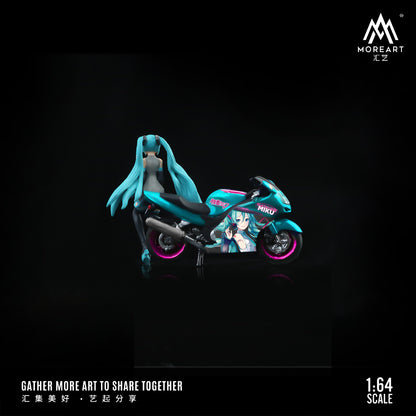 Mô hình diorama Anime Girl Motorcycle Blue và búp bê