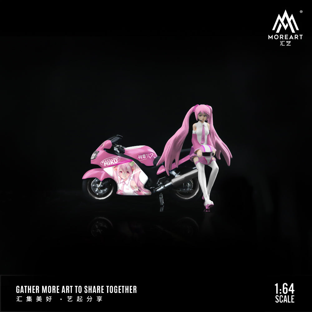 Mô hình diorama Anime Girl Motorcycle Pink góc nghiêng