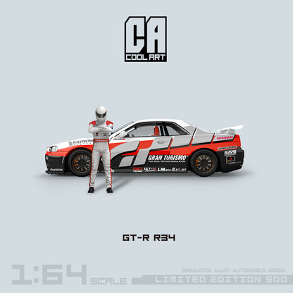 Góc trước xe GT-R R34 Racing Car Decals Cool Art