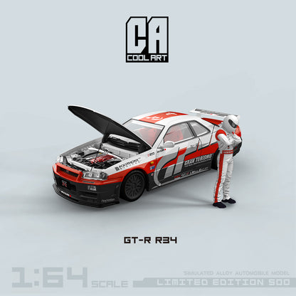 Góc nghiêng xe GT-R R34 Racing Car Decals Cool Art