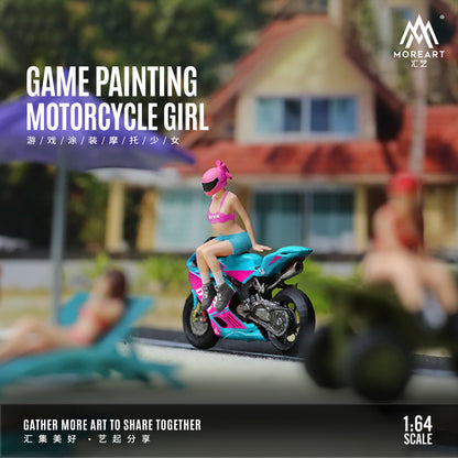 Mô hình diorama MOREART Motorcycle Girl 1:64 góc trước