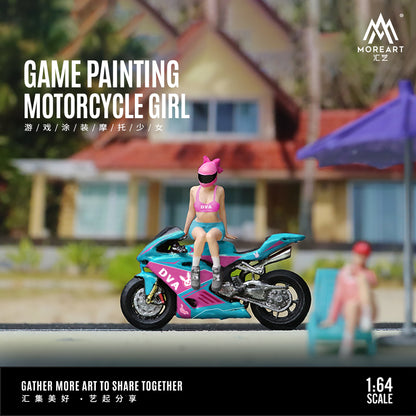 Mô hình diorama MOREART Motorcycle Girl 1:64 góc nghiêng