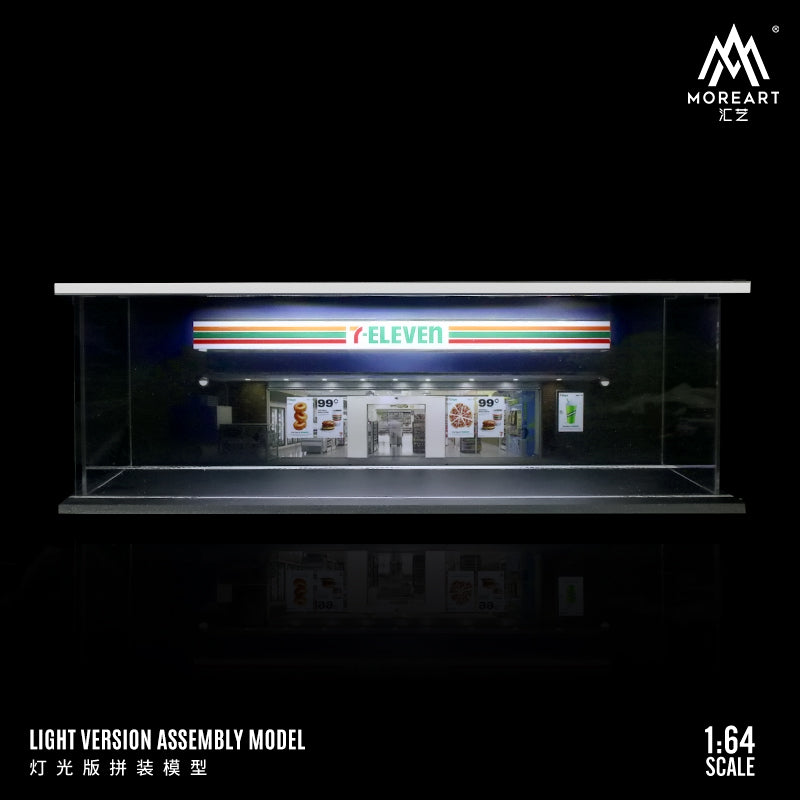 Diorama MOREART 7-Eleven 1:64, góc nhìn tổng thể