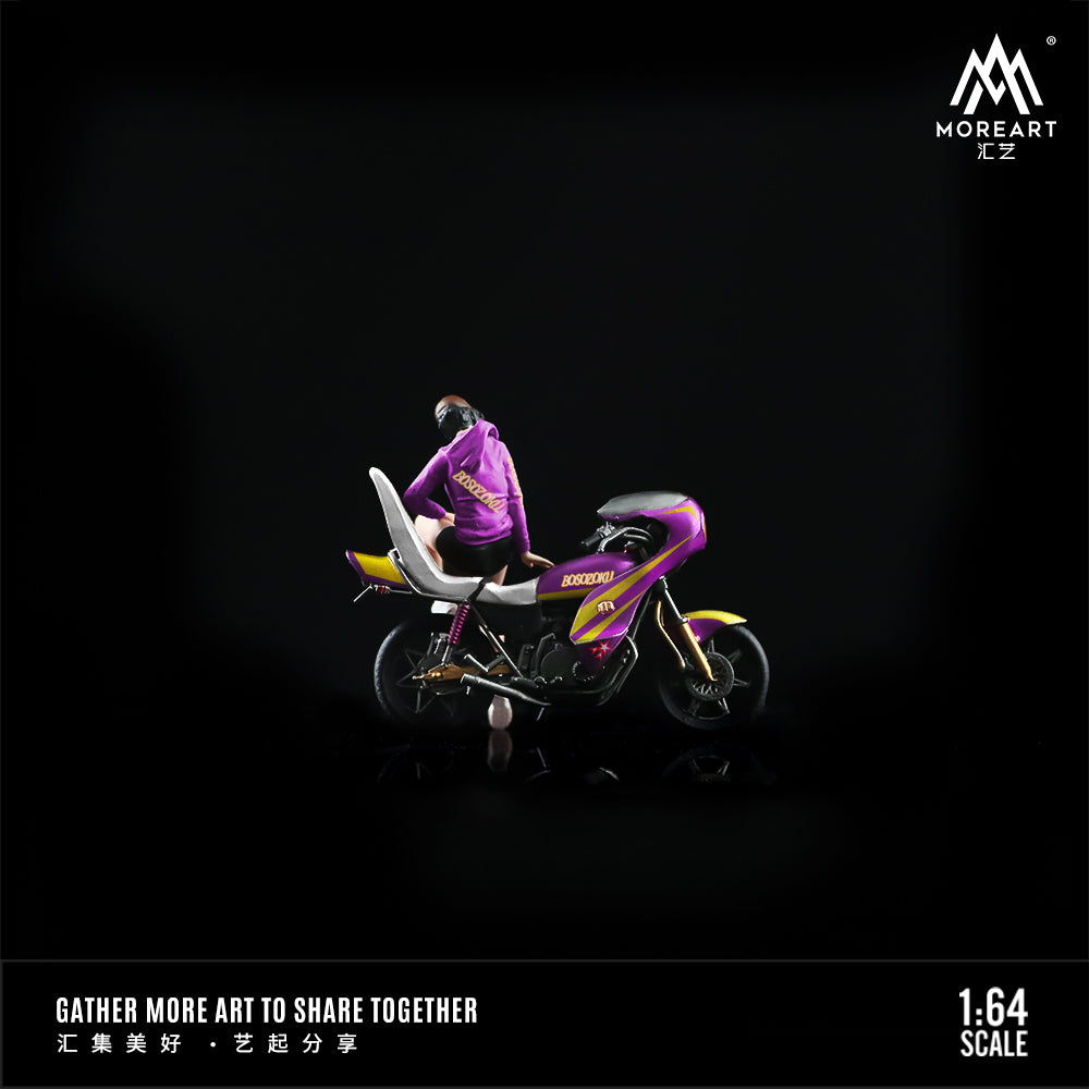 Mô hình diorama MOREART 1:64 Bosozoku Motorcycle góc nghiêng