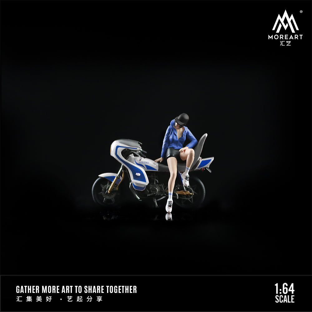 Mô hình diorama Bosozoku Blue Lace Motorcycle Doll Set cận cảnh xe
