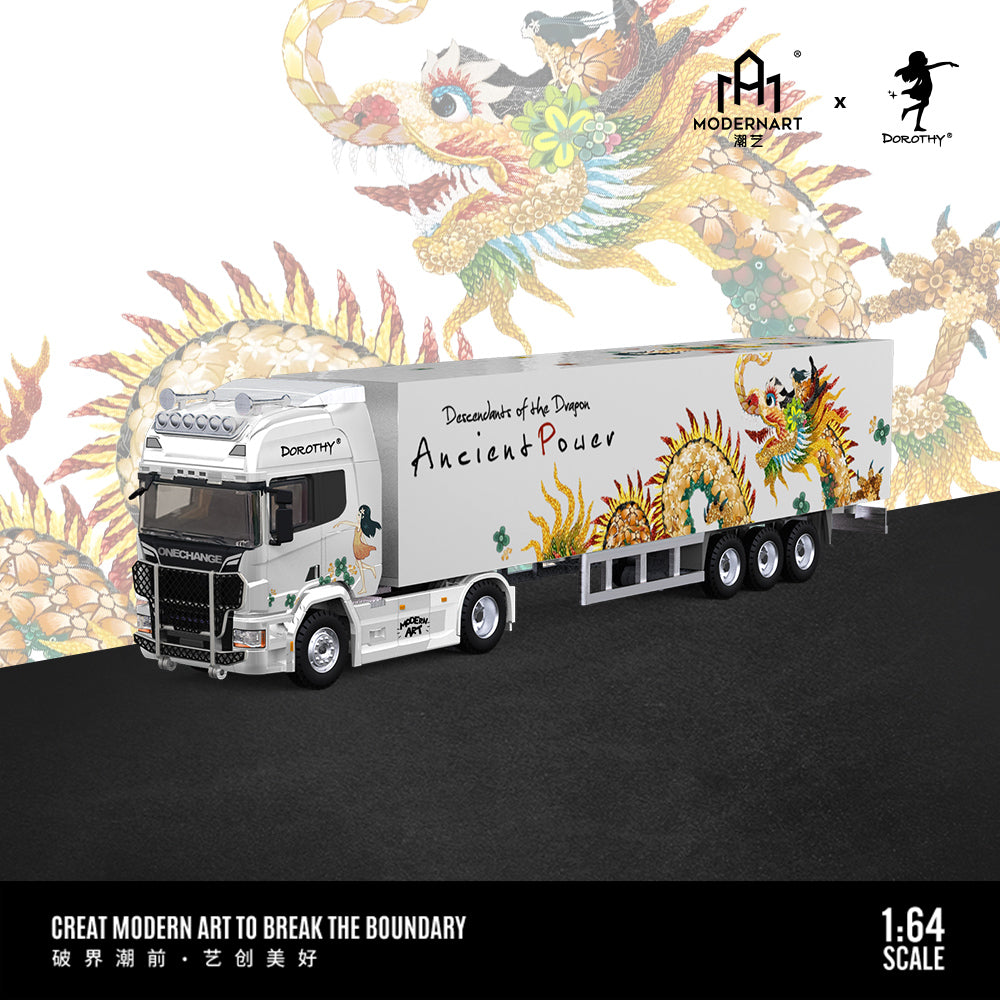 Góc trước xe Container Truck Flower Dragon