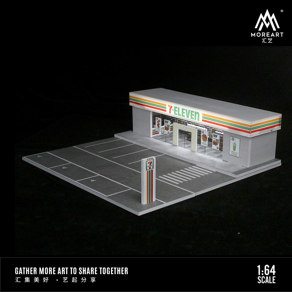 Mặt tiền cửa hàng 7-Eleven trong diorama MoreArt