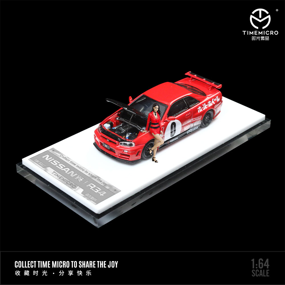 Mô hình Nissan GTR34 Red Paint Doll Version góc trước