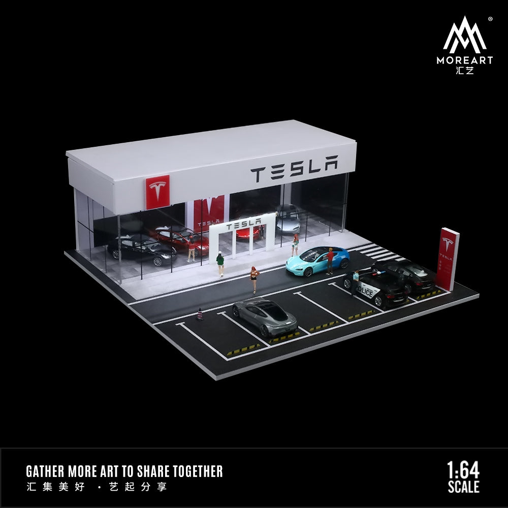 Góc trước mô hình Tesla Showroom