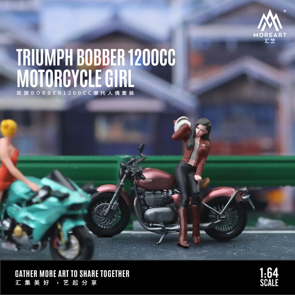 Mô hình diorama Triumph Bobber 1200CC MOREART góc nghiêng