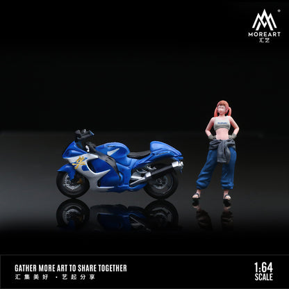 Suzuki Hayabusa xanh MoreArt 1:64 góc trước