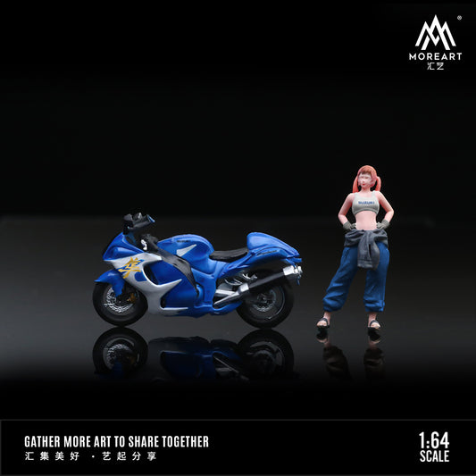 Suzuki Hayabusa xanh MoreArt 1:64 góc trước