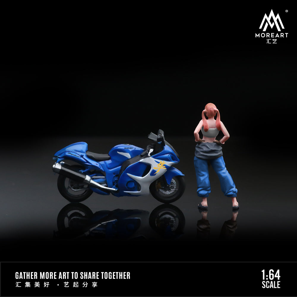 Suzuki Hayabusa xanh MoreArt 1:64 góc nghiêng