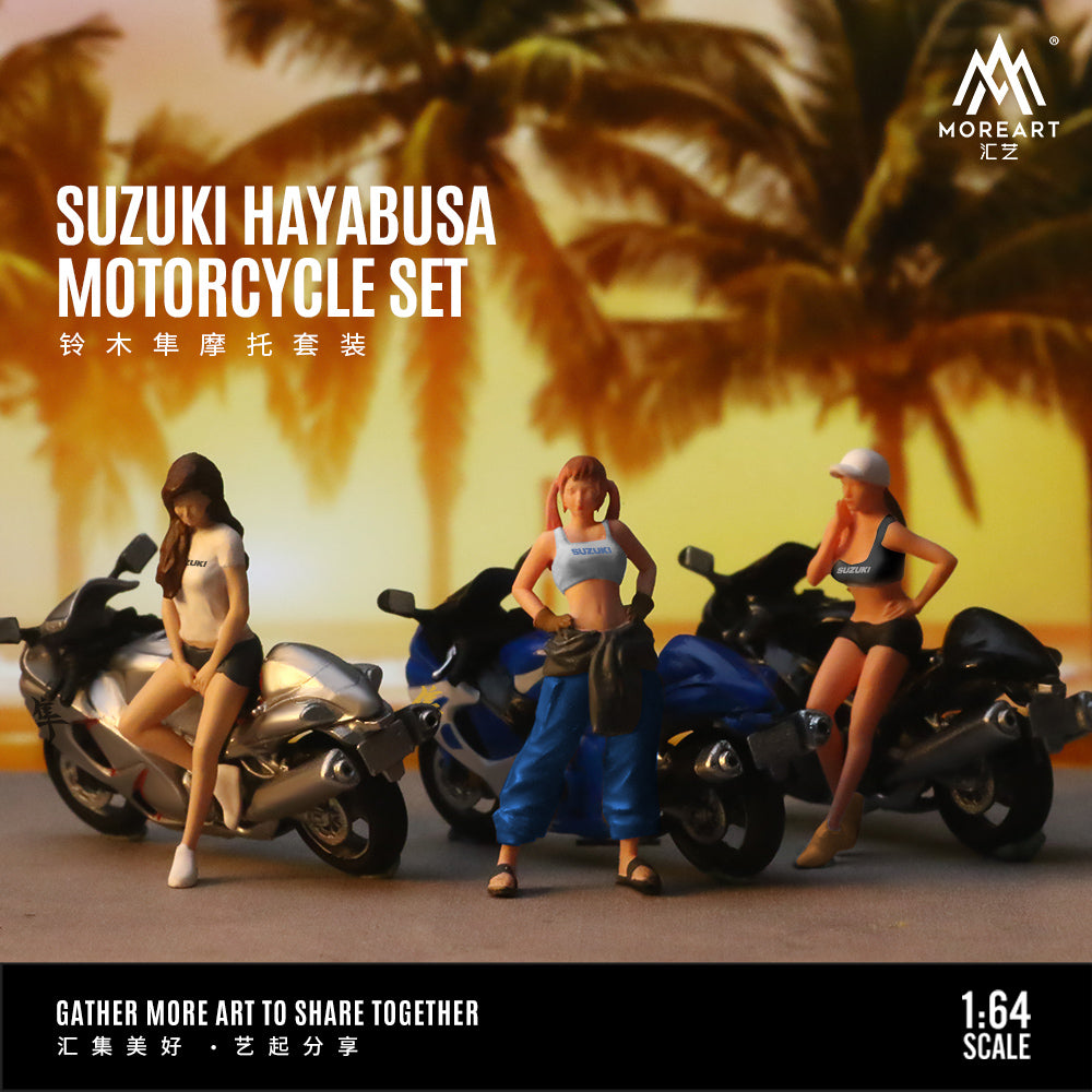 Chi tiết xe Suzuki Hayabusa xanh MoreArt 1:64