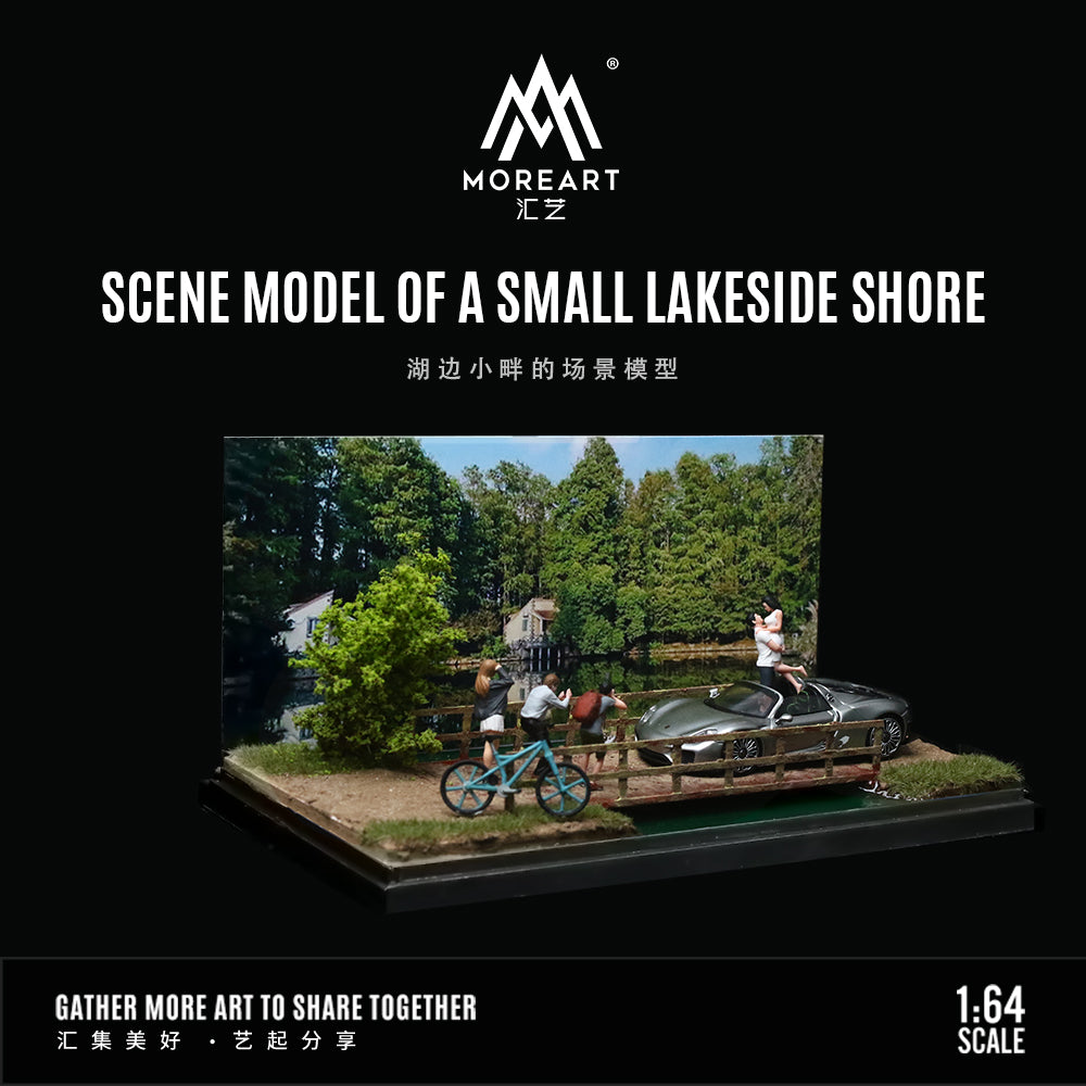 Hồ nước và cây cối diorama Lakeside Scene