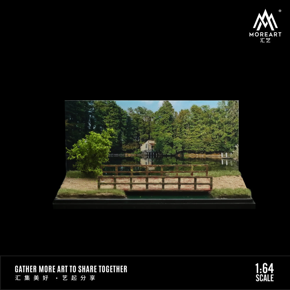 Chi tiết nhà và xe trên diorama Lakeside Scene