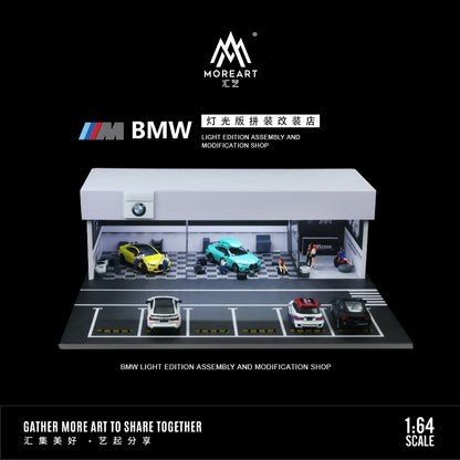 Diorama BMW Modified Shop Lighting MoreArt 1:64