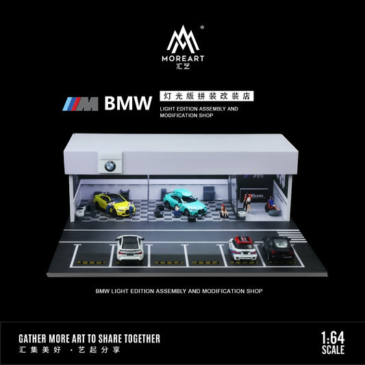 Diorama BMW Modified Shop Lighting MoreArt 1:64