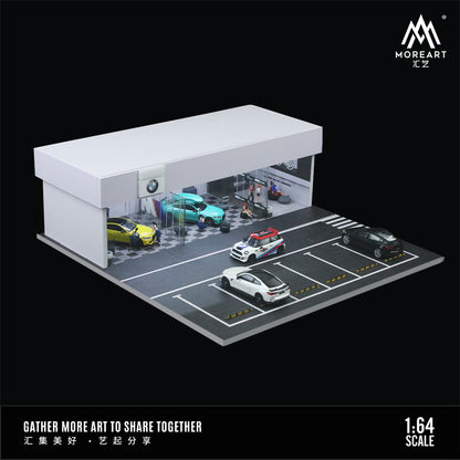 Góc trước diorama BMW Shop
