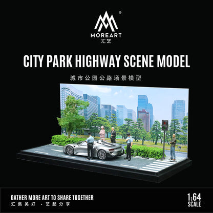 Chi tiết công viên và cây xanh diorama City Park Highway