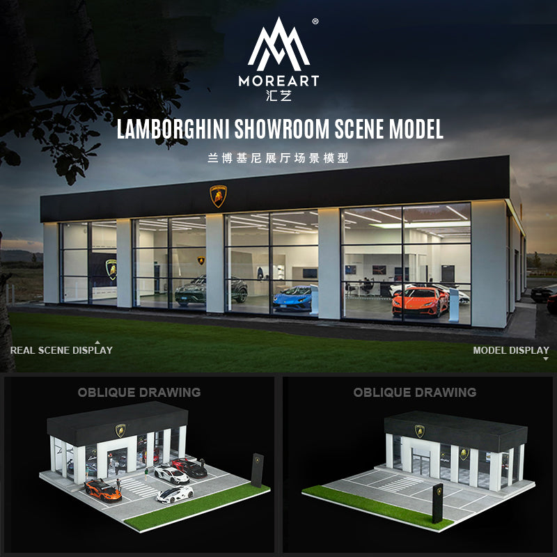 Showroom Lamborghini Moreart 1:64 có đèn