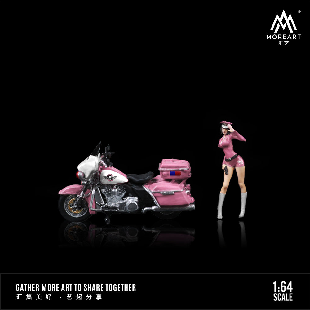 Mô hình diorama Harley Cruiser MoreArt 1:64 búp bê nữ cảnh sát