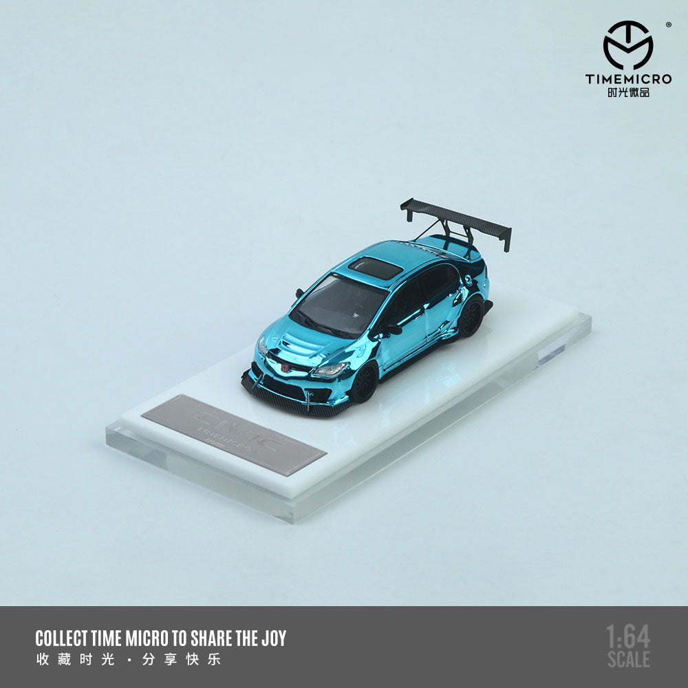 Góc trước xe Honda Civic độ xanh dương Time Micro 1:64
