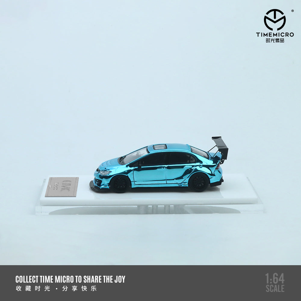 Góc nghiêng xe Honda Civic độ xanh dương Time Micro 1:64