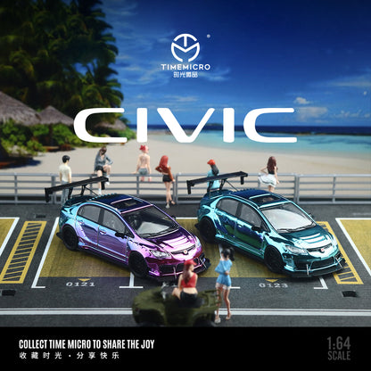 Tổng quan xe Honda Civic độ xanh dương Time Micro 1:64