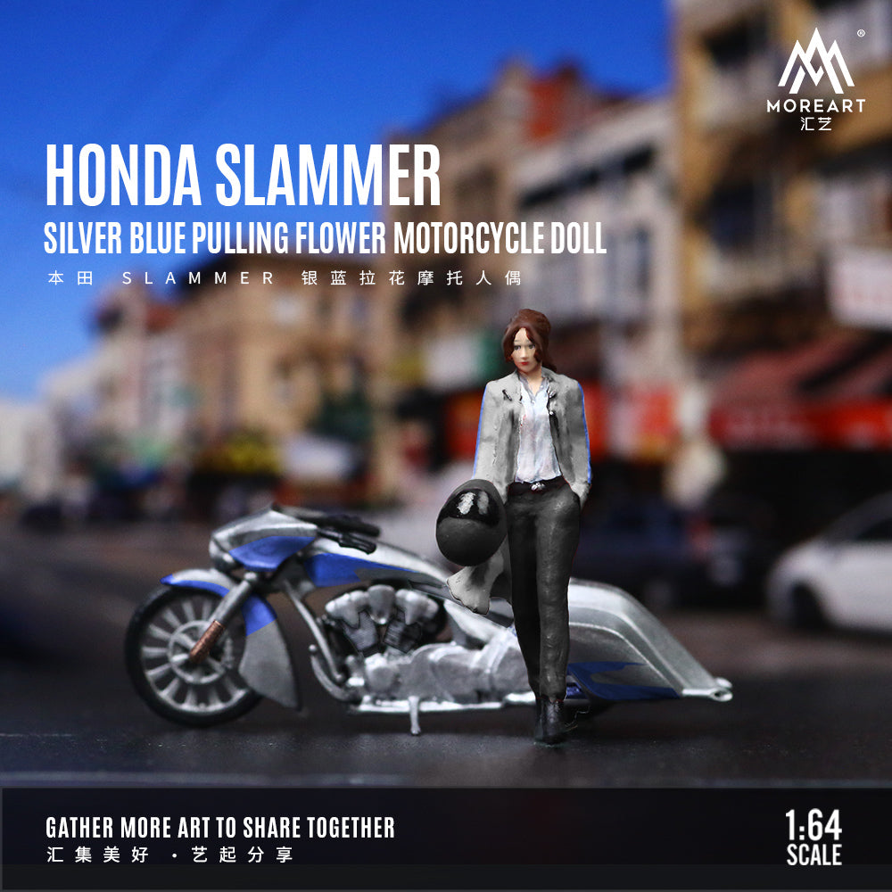 Mô hình diorama Honda SLAMMER màu xanh
