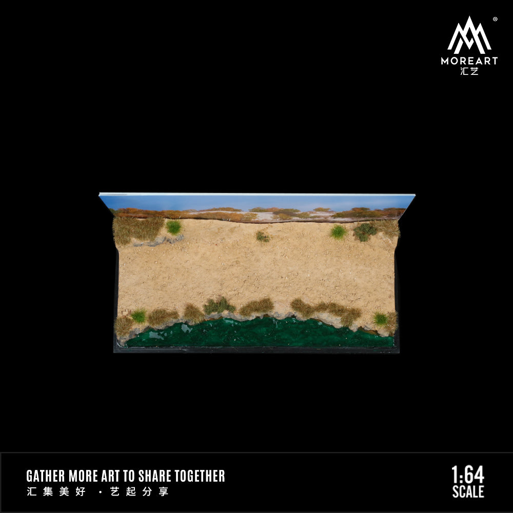 Cận cảnh cây xương rồng trên diorama Desert Lake Scene