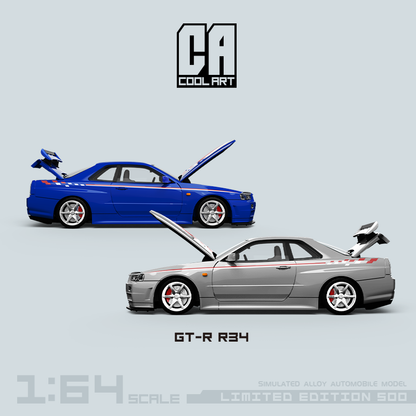Mô hình xe GT-R R34 Cool Art bản mở full