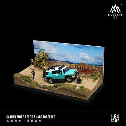 Xe cộ trên diorama Rugged Hill
