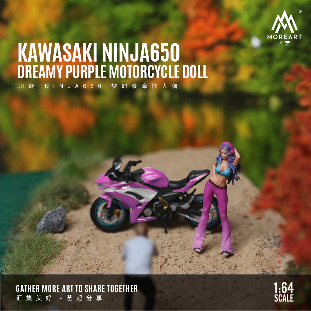 Mô hình diorama Moreart 1:64 Kawasaki NINJA650 Dream Purple