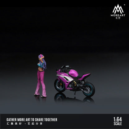 [ĐÃ RA MẮT] Mô hình diorama MOREART 1:64 Kawasaki NINJA650 Dream Purple Motorcycle Figure Set MO222108
