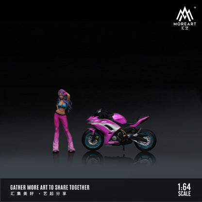 [ĐÃ RA MẮT] Mô hình diorama MOREART 1:64 Kawasaki NINJA650 Dream Purple Motorcycle Figure Set MO222108