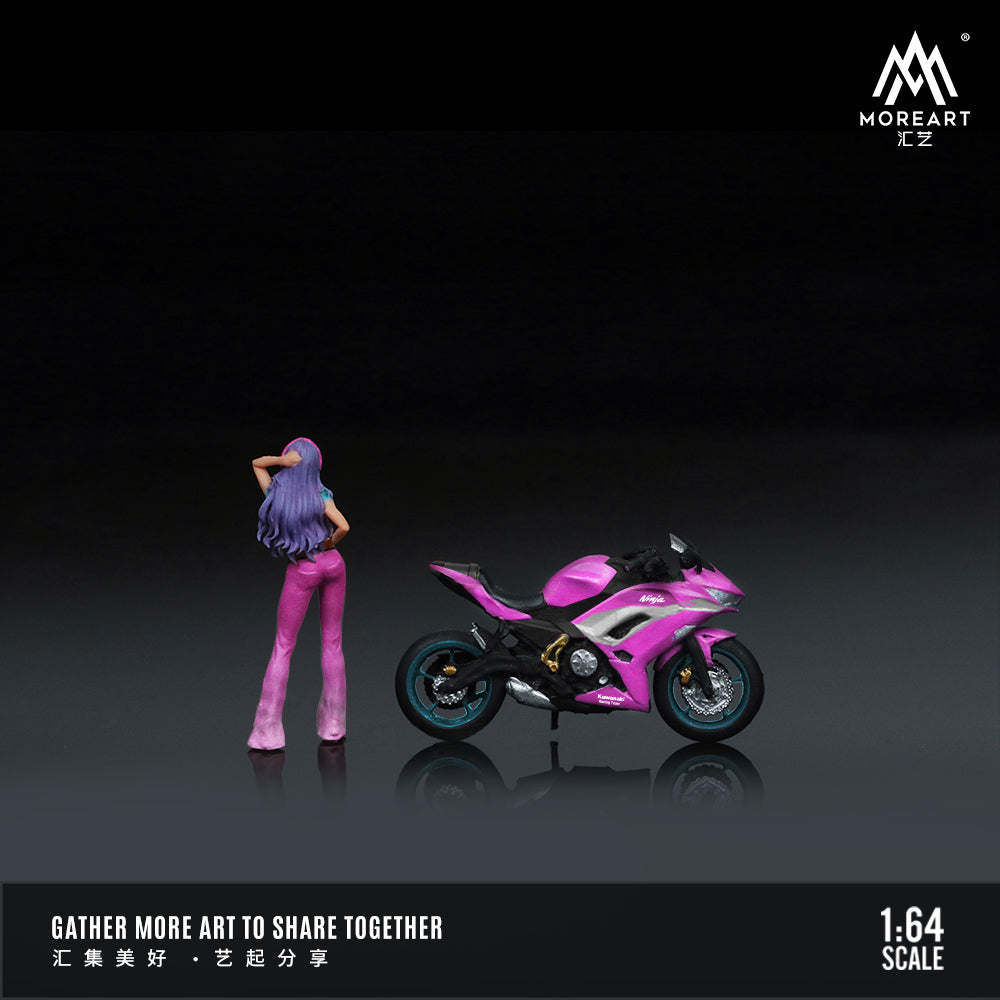 [ĐÃ RA MẮT] Mô hình diorama MOREART 1:64 Kawasaki NINJA650 Dream Purple Motorcycle Figure Set MO222108